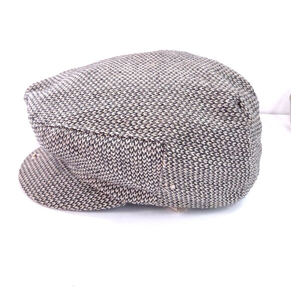 Vintage London Fog Gray/Beige Baker Newsboy Men Tweed Hat Cap Size M  Y2K Retro - Picture 4 of 12